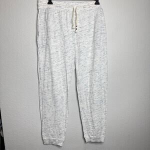 Sol Angeles Mens Pants XXL Lt Weight Jersey Joggers Marled Cream/Navy